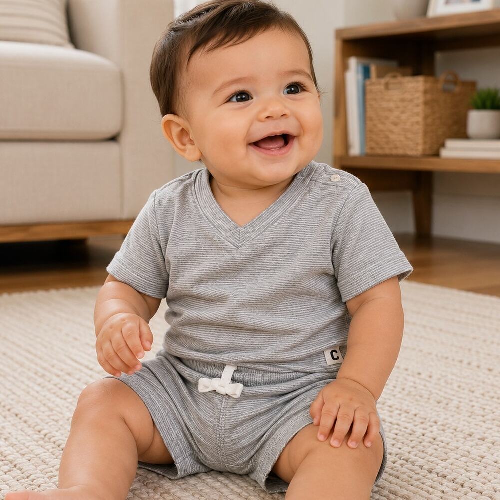 Crazy 8 Gray Two Piece Set Size 6-12 Mo.
